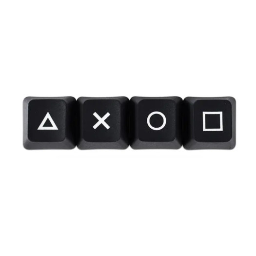 4pcs PSP Directional Keycaps - ABS Thumb Grips with White "PTOX" Labels, Simple Style for Enhanced Gaming Comfort, Game Controller Grips Black
